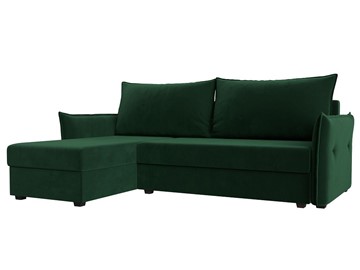 Угловой раскладной диван Лига-004, Зеленый (Велюр) в Лабытнанги