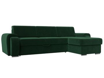 Угловой раскладной диван Лига-025, Зеленый (Велюр) в Муравленко
