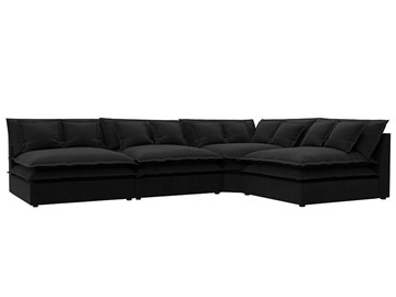 Угловой диван Лига-040, Черный (микровельвет) в Надыме