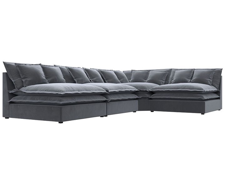 Угловой диван Лига-040, Серый (велюр) в Лабытнанги - изображение 2