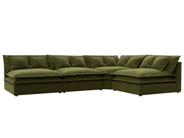 Угловой диван Лига-040, Зеленый (микровельвет) в Губкинском