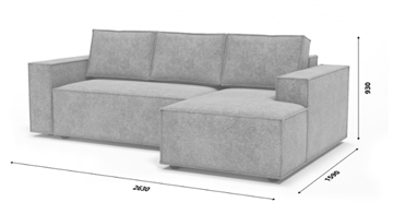 Угловой диван с оттоманкой Лофт 263х159х93 (Ремни/Тик-так) в Салехарде - предосмотр 9