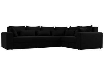 Угловой раскладной диван Майами long, Черный (микровельвет) в Лабытнанги