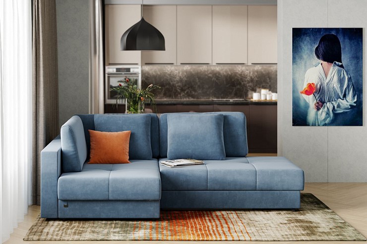 Угловой диван Манхэттен 1пф-2т, Оникс 17 в Салехарде - изображение 1
