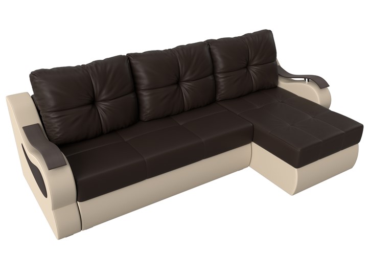 Угловой диван Меркурий, Коричневый/бежевый (экокожа) в Салехарде - изображение 4