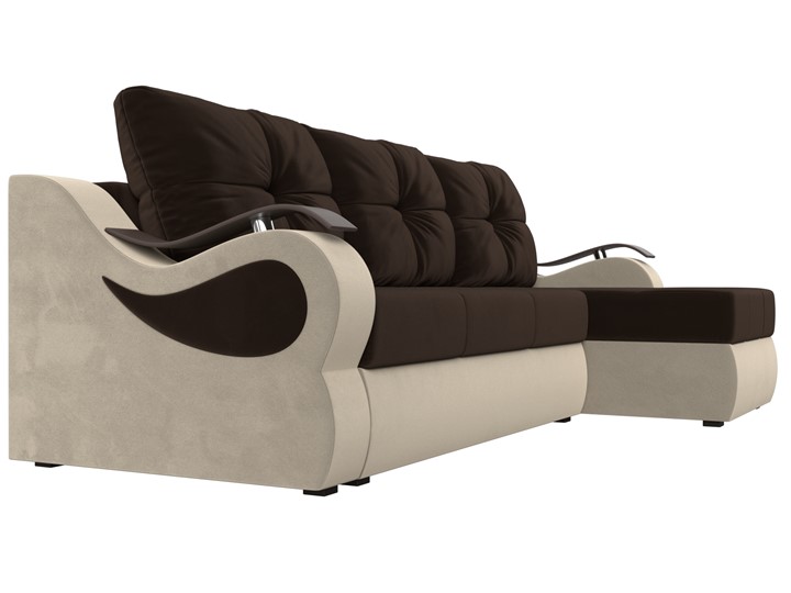 Угловой диван Меркурий, Коричневый/бежевый (вельвет) в Салехарде - изображение 2