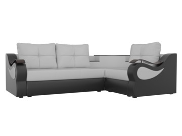 Угловой диван для гостиной Митчелл, Белый/Черный (экокожа) в Салехарде