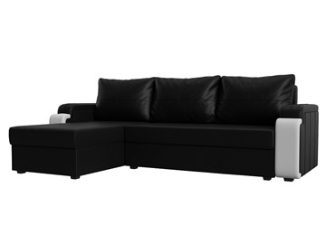 Угловой раскладной диван Николь лайт, Черный/Белый (экокожа) в Салехарде - предосмотр
