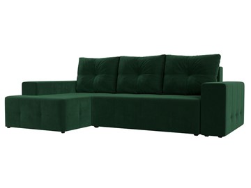 Угловой раскладной диван Перри, Зеленый (велюр) в Ноябрьске