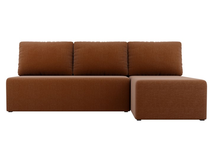 Угловой раскладной диван Поло, Коричневый (рогожка) в Надыме - изображение 1