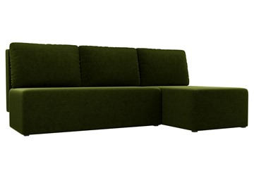 Угловой раскладной диван Поло, Зеленый (микровельвет) в Салехарде