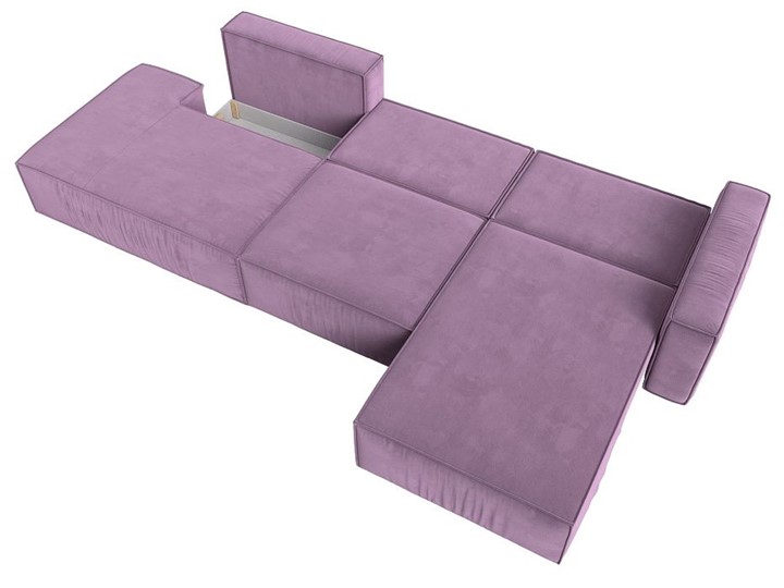 Угловой раскладной диван Прага Модерн лонг, Сиреневый (микровельвет) в Салехарде - изображение 3