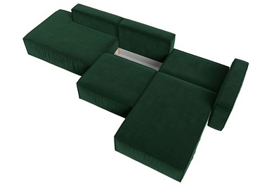 Угловой раскладной диван Прага Модерн лонг, Зеленый (Велюр) в Салехарде - предосмотр 1