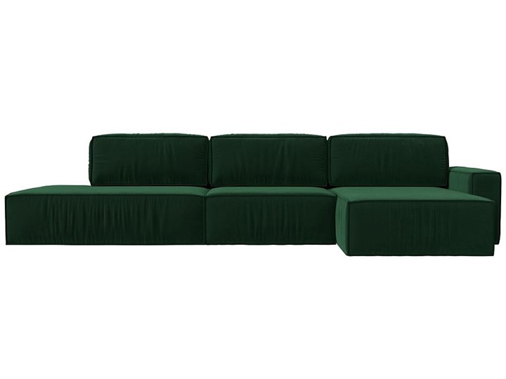 Угловой раскладной диван Прага Модерн лонг, Зеленый (Велюр) в Салехарде - изображение 5
