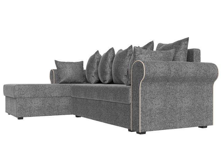Угловой раскладной диван Рейн, Серый/Бежевый (рогожка) в Салехарде - изображение 2
