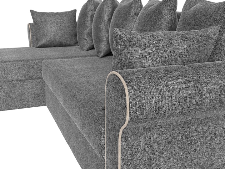 Угловой раскладной диван Рейн, Серый/Бежевый (рогожка) в Салехарде - изображение 3