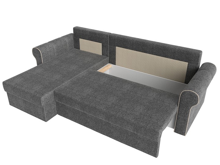 Угловой раскладной диван Рейн, Серый/Бежевый (рогожка) в Салехарде - изображение 5