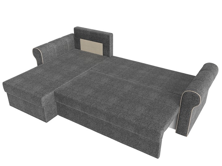 Угловой раскладной диван Рейн, Серый/Бежевый (рогожка) в Салехарде - изображение 6