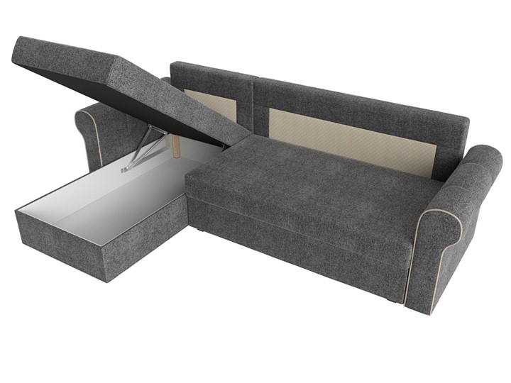 Угловой раскладной диван Рейн, Серый/Бежевый (рогожка) в Салехарде - изображение 7