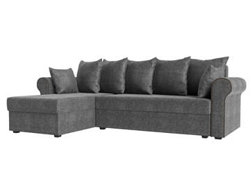 Угловой диван с оттоманкой Рейн, Серый/Коричневый (рогожка) в Новом Уренгое