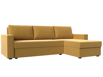 Угловой диван с оттоманкой Траумберг Лайт, Желтый (микровельвет) в Лабытнанги
