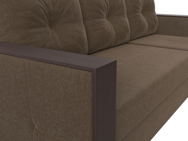 Угловой раскладной диван Валенсия Лайт, Коричневый (Рогожка) в Салехарде - изображение 7
