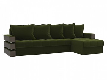 Угловой раскладной диван Венеция, Зеленый (микровельвет) в Салехарде