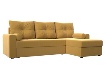 Угловой раскладной диван Верона Лайт, Желтый (микровельвет) в Салехарде