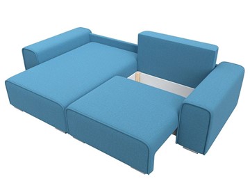 Угловой диван с оттоманкой Лига-029, Амур голубой (Рогожка) в Лабытнанги - предосмотр 1