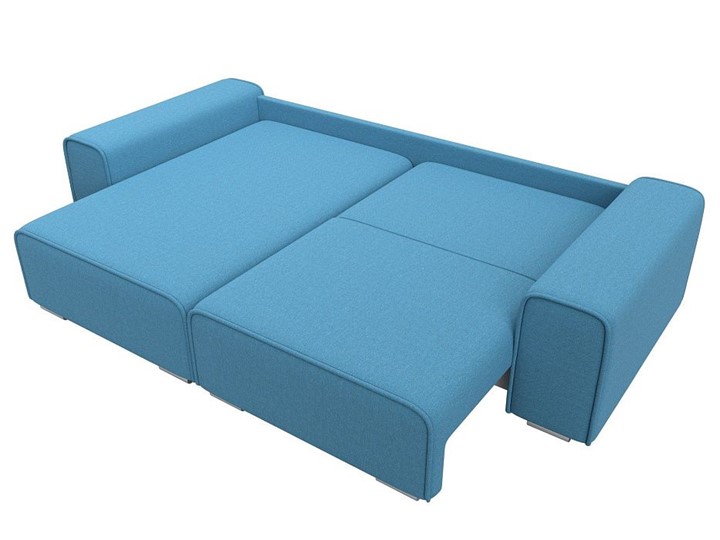 Угловой диван с оттоманкой Лига-029, Амур голубой (Рогожка) в Лабытнанги - изображение 2