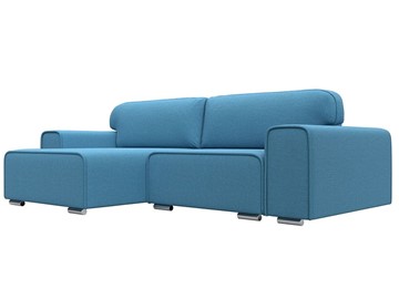Угловой диван с оттоманкой Лига-029, Амур голубой (Рогожка) в Лабытнанги - предосмотр