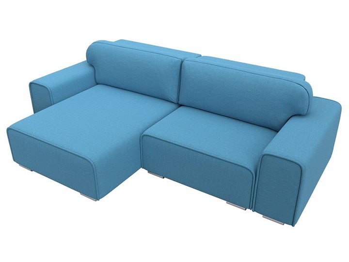 Угловой диван с оттоманкой Лига-029, Амур голубой (Рогожка) в Лабытнанги - изображение 4