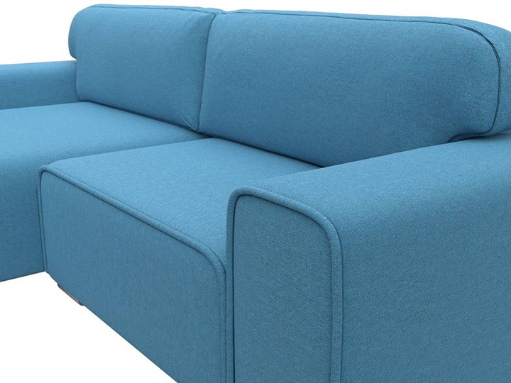 Угловой диван с оттоманкой Лига-029, Амур голубой (Рогожка) в Лабытнанги - изображение 5