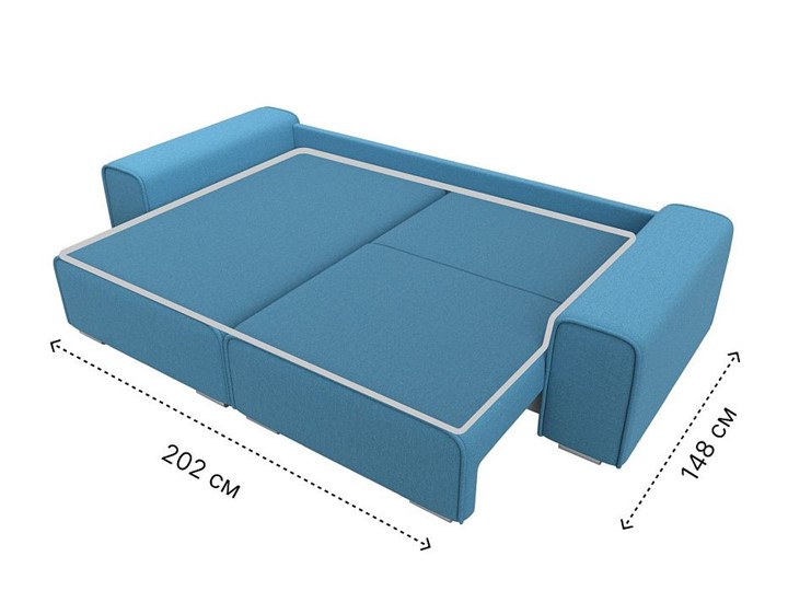 Угловой диван с оттоманкой Лига-029, Амур голубой (Рогожка) в Лабытнанги - изображение 9