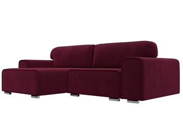 Угловой диван с оттоманкой Лига-029, Бордовый (Микровельвет) в Лабытнанги