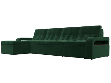 Угловой раскладной диван Лига-035 Лонг, Зеленый (Велюр) в Салехарде
