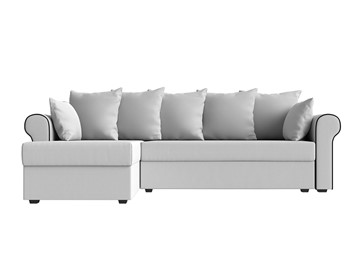 Угловой диван с оттоманкой Рейн, Белый/Черный (экокожа) в Салехарде - предосмотр 1