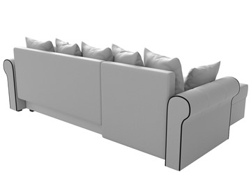 Угловой диван с оттоманкой Рейн, Белый/Черный (экокожа) в Салехарде - предосмотр 8