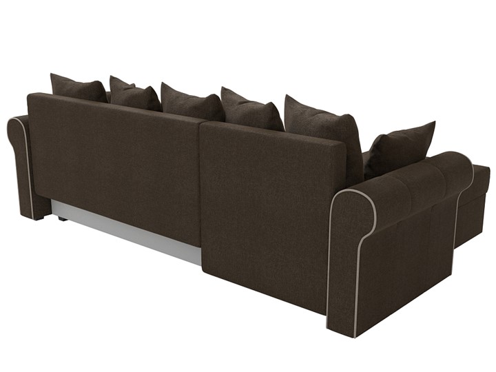 Угловой диван с оттоманкой Рейн, Коричневый/Бежевый (рогожка) в Салехарде - изображение 8
