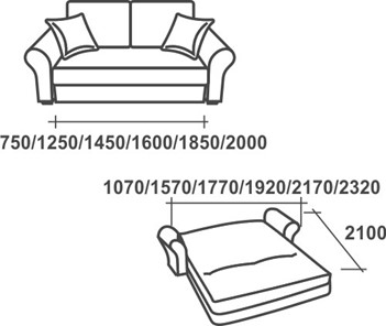 Прямой диван Аккордеон-1, 180 (прямые подлокотники), НПБ в Тарко-Сале - предосмотр 2