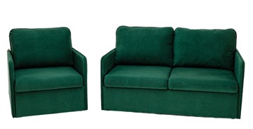 Комплект мебели Амира зеленый диван + кресло в Губкинском