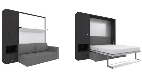 Диван Кровать-трансформер Smart (ШЛ+КД 1400), шкаф левый, правый подлокотник в Муравленко - изображение