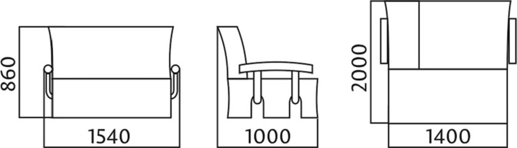 Прямой диван Аккордеон без боковин, спальное место 1400 в Салехарде - изображение 3