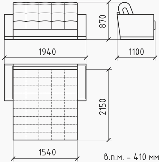 Прямой диван Амадей 2 БД в Надыме - изображение 5