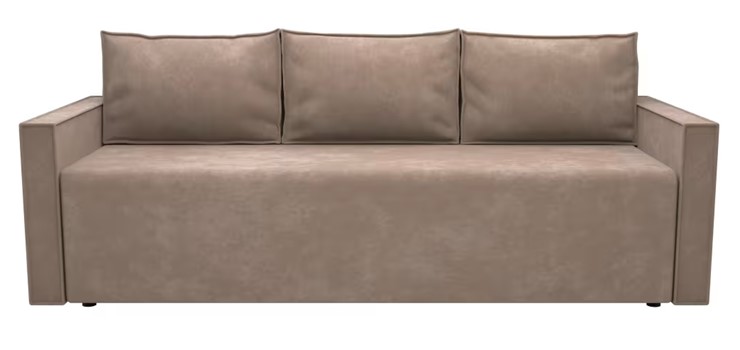 Прямой диван Берта линейный Велюр бежевый в Лабытнанги - изображение 1