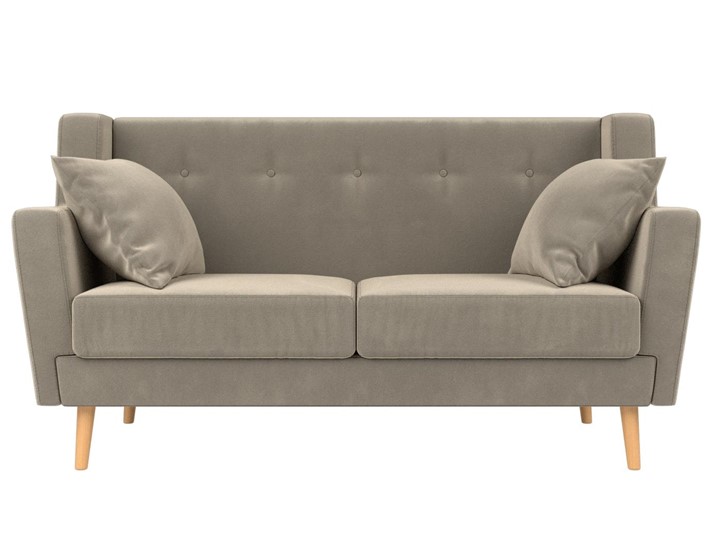Прямой диван Брайтон 2, Бежевый (микровельвет) в Салехарде - изображение 1