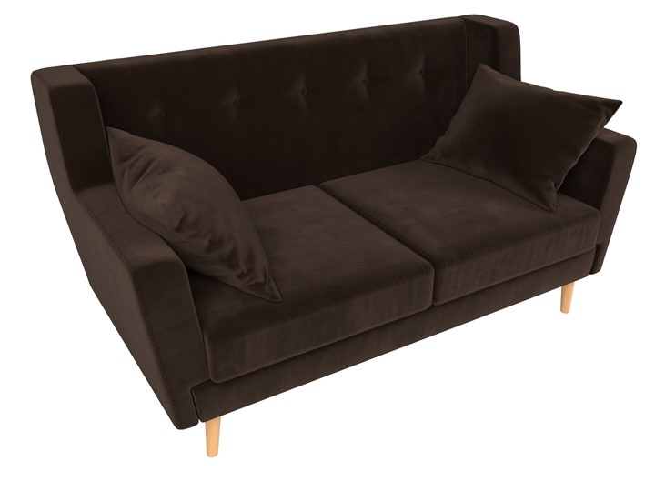 Прямой диван Брайтон 2, Коричневый (микровельвет) в Салехарде - изображение 3