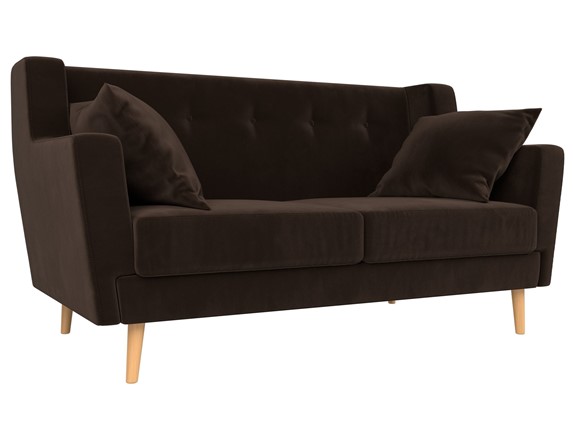 Прямой диван Брайтон 2, Коричневый (микровельвет) в Салехарде - изображение