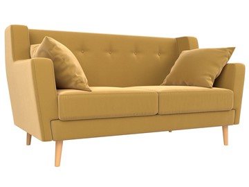 Прямой диван Брайтон 2, Желтый (микровельвет) в Лабытнанги