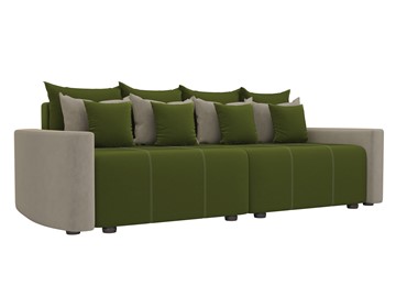Прямой диван Бристоль, Зеленый/Бежевый (микровельвет) в Салехарде